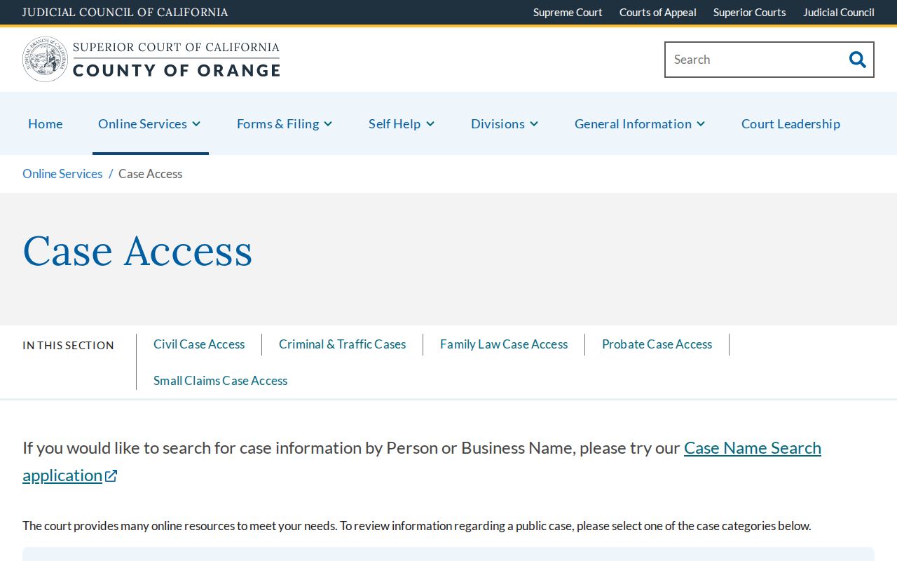 San Clemente public records access through Orange County Superior Court