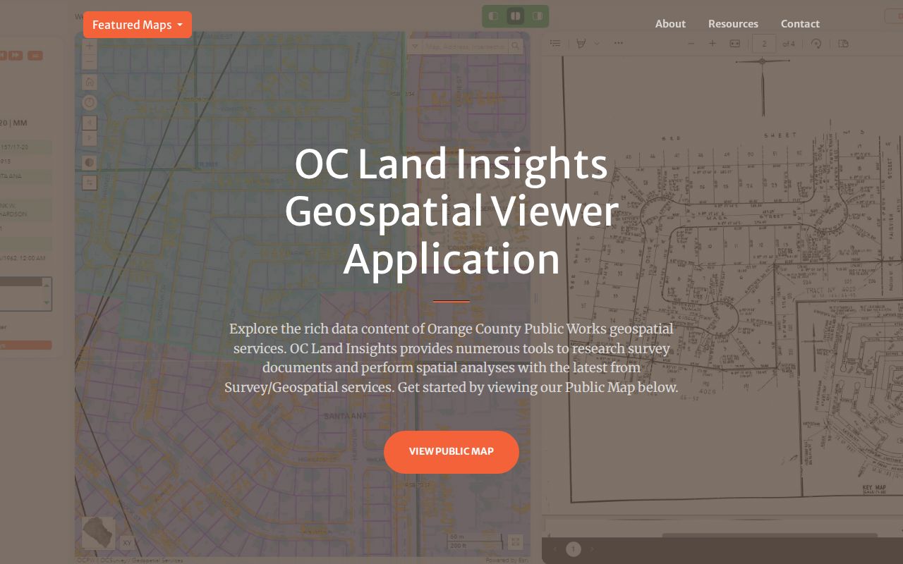 San Clemente public records in the OC Land Insights GIS viewer